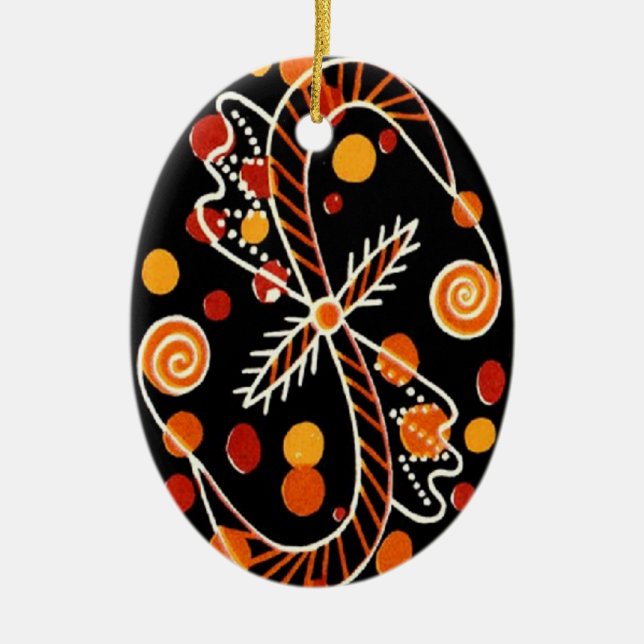 Pysanky Ukrainian Easter eggs Ceramic Tree Decoration (Front)
