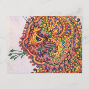 Pyschedelic Cat By Louis Wain Postcard