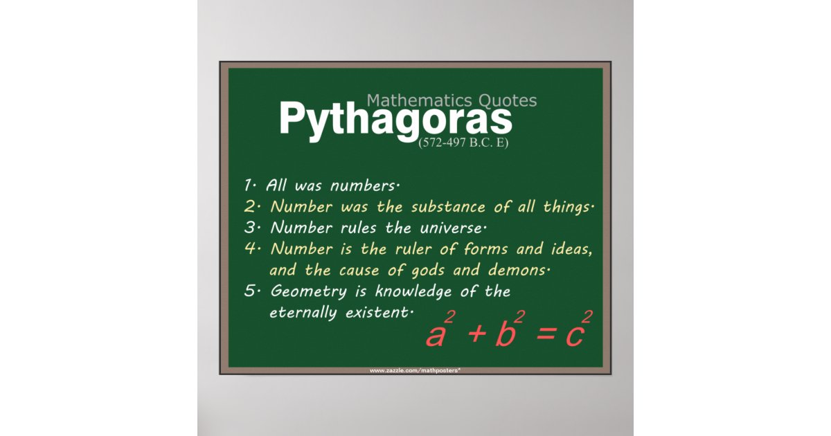 Pythagoras Mathematics quotes Poster | Zazzle.com.au