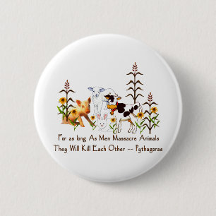 Pythagoras Vegetarian quote 6 Cm Round Badge