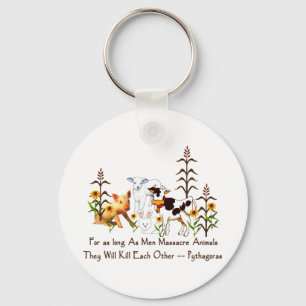 Pythagoras Vegetarian quote Key Ring