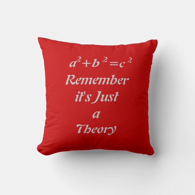 Pythagorean theorem funny red throw pillow (Front)