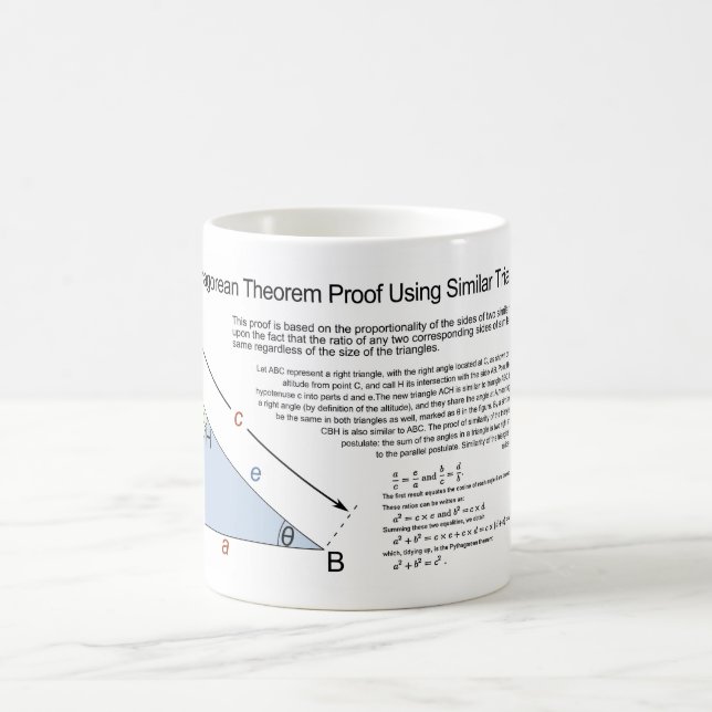 Pythagorean Theorem Proof Using Similar Triangles Coffee Mug (Center)