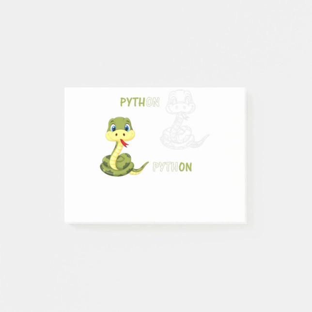pythoff python cute snake post-it notes (Front)
