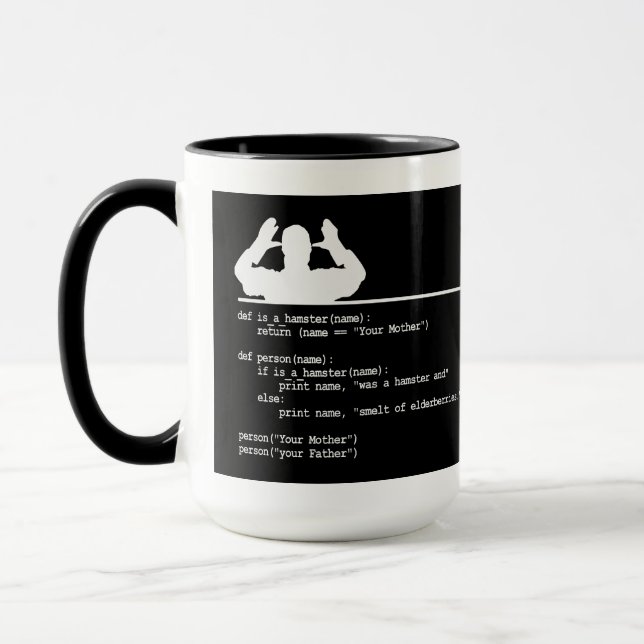 Python Code-Your mother was a hamster Mug (Left)