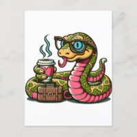 Python drinking coffee