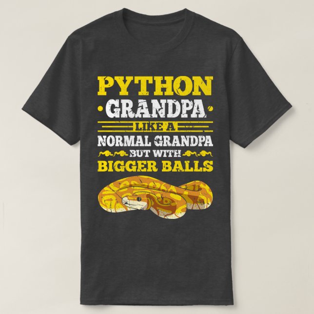 Python Grandpa Snake Lover T-Shirt (Design Front)