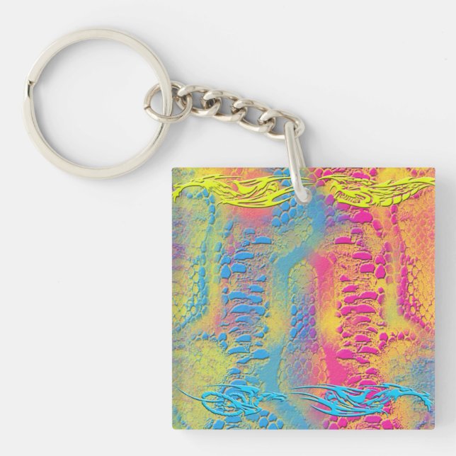 PYTHON - modern decorative fractal - Key Ring (Front)