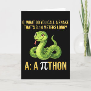 Python Pithon Pi Day Symbol Funny Math Teacher 3 1 Card