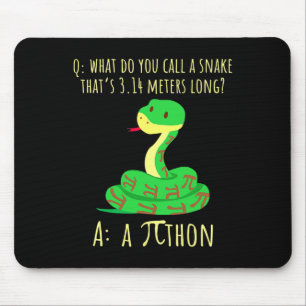 Python Pithon Pi Symbol Funny Math Teacher Pi Day Mouse Pad