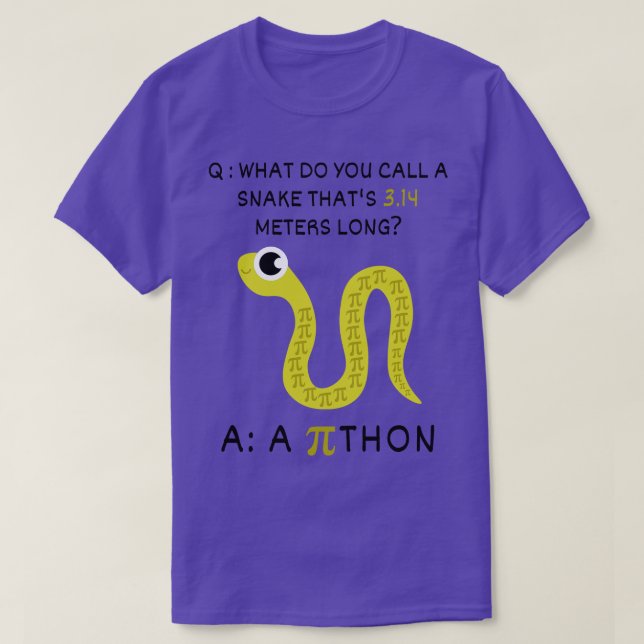 Python Pithon PiFunny Math Teacher Pi Day T-Shirt (Design Front)