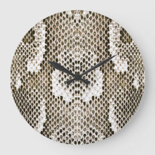 Python Skin: Animal Pattern Design Large Clock