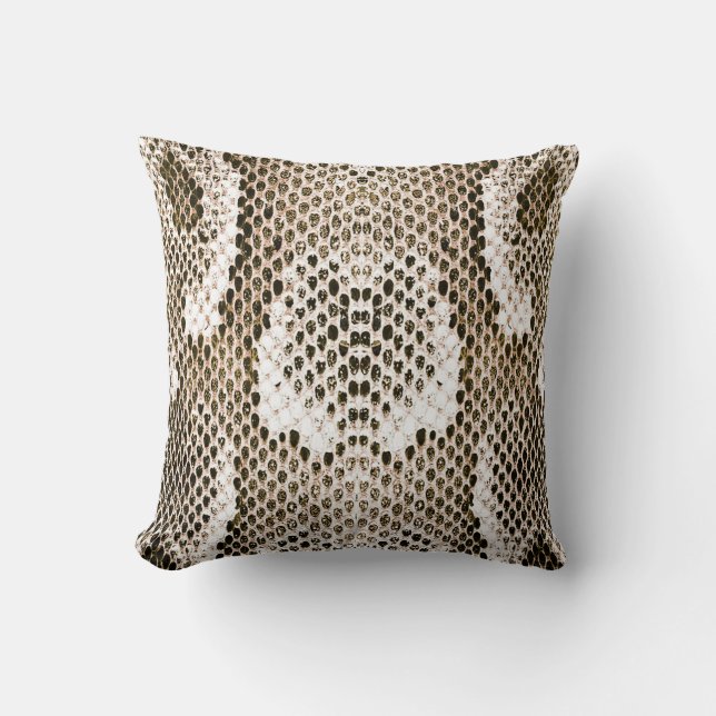 python skin, snake pattern, animal skin pattern cushion (Front)