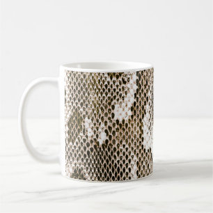 python skin, snake pattern, animal skin pattern of coffee mug