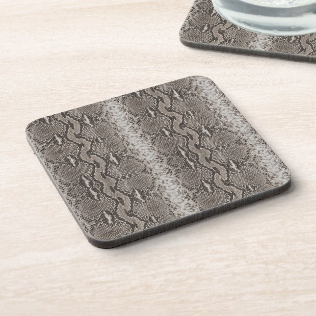 Python Snake Skin Animal Print Coaster (Left Side)