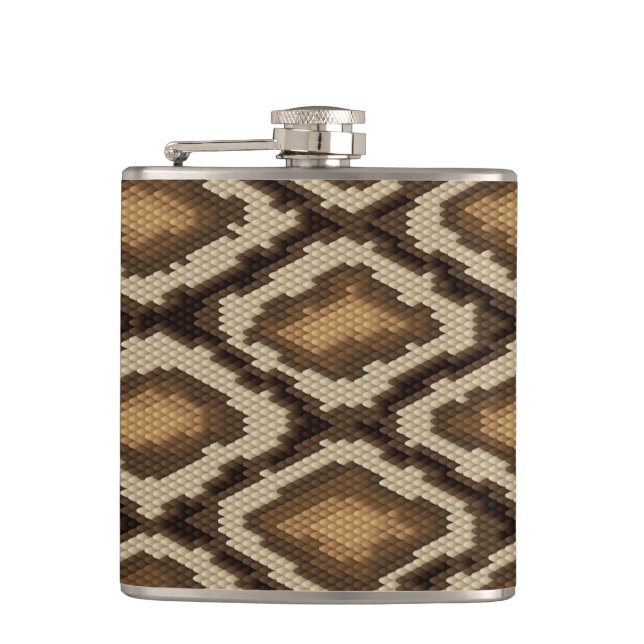 Python snake skin pattern 2 hip flask (Front)