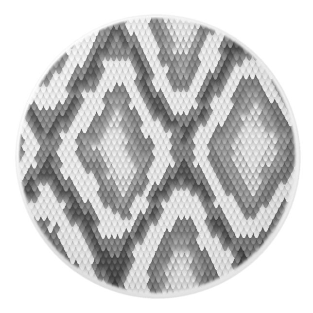 Python snake skin pattern ceramic knob (Front)