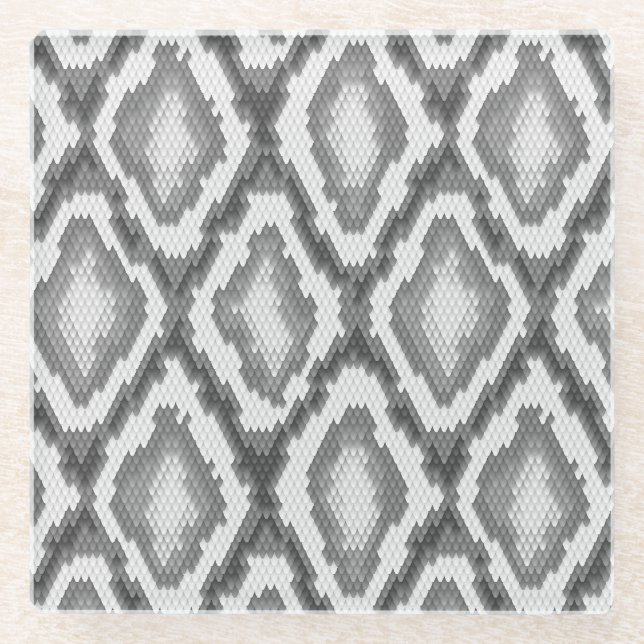 Python snake skin pattern glass coaster (Front)