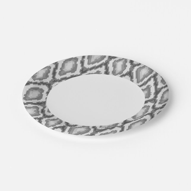 Python snake skin pattern paper plate (Angled)