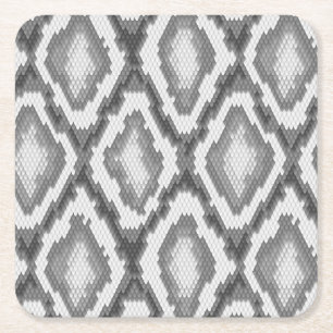 Python snake skin pattern square paper coaster
