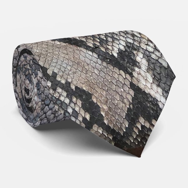  Python Snake Skin - Rich Elegant Luxury Fashion Tie (Rolled)