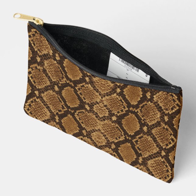 Python Snakeskin Print Accessory Pouch (Open)