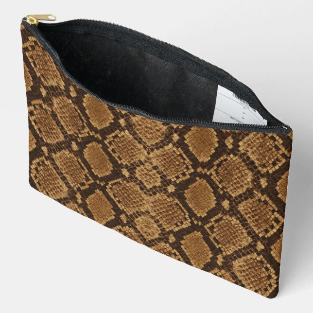 Python Snakeskin Print Accessory Pouch (Open)