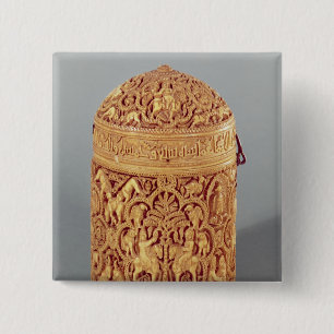 Pyx with relief depicting pleasures of 15 cm square badge