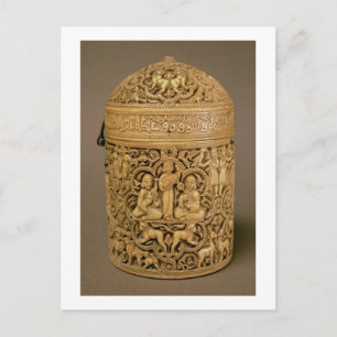 Pyx with relief depicting the pleasures of courtly postcard