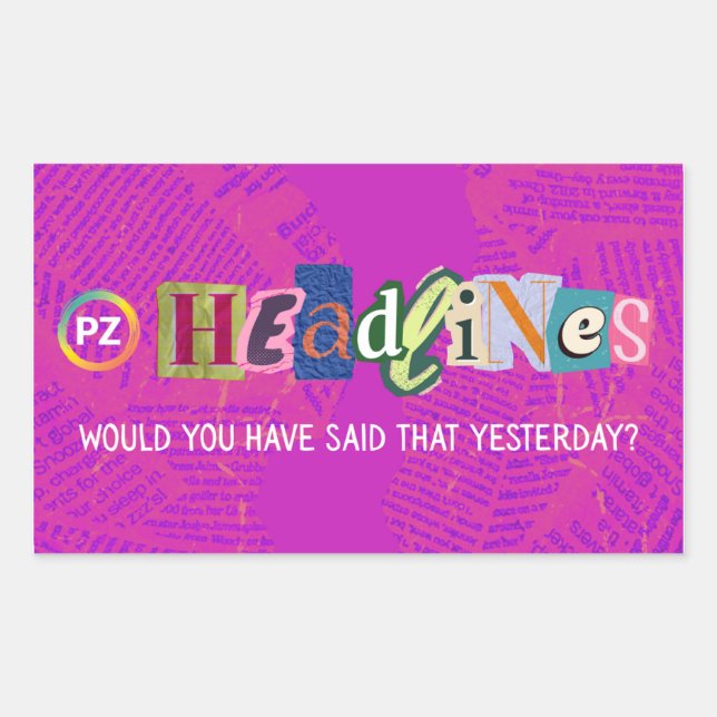 PZ Headlines Sticker (Rectangle) (Front)