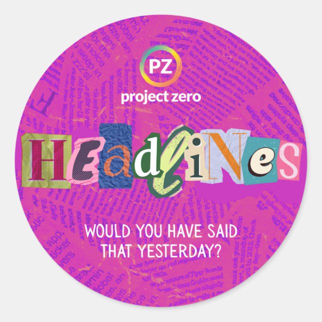 PZ Headlines Sticker (Round) (Front)