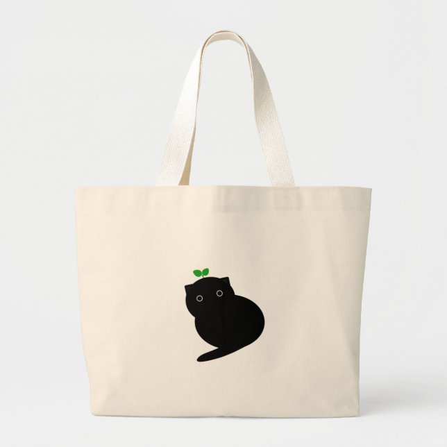 Q Cat Large Tote Bag (Front)