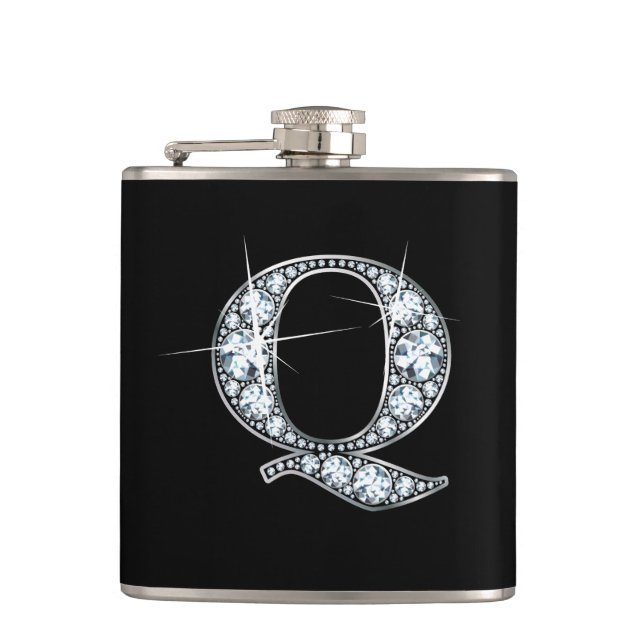 Q "Diamond Bling" Flask (Front)