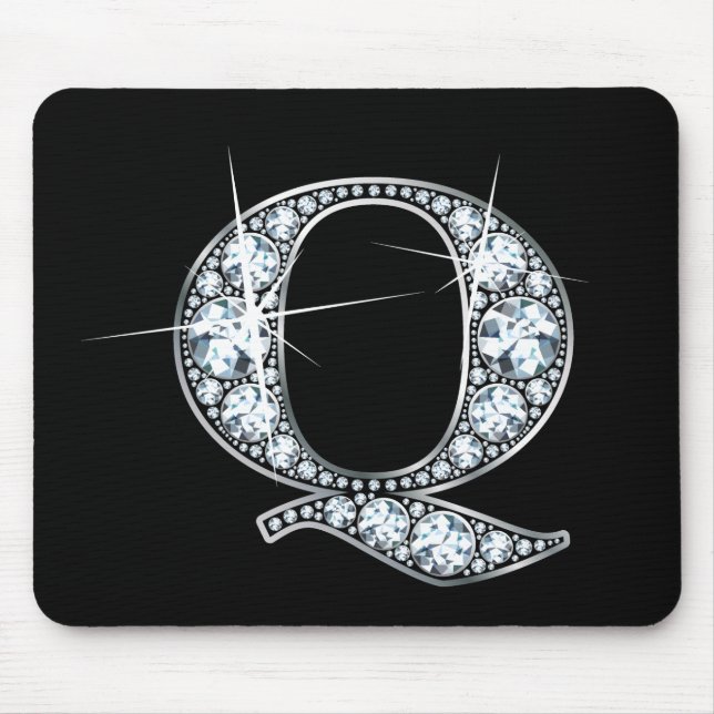 "Q" Diamond Bling Mousepad (Front)