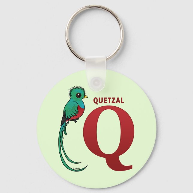 Q for Quetzal Key Ring (Front)