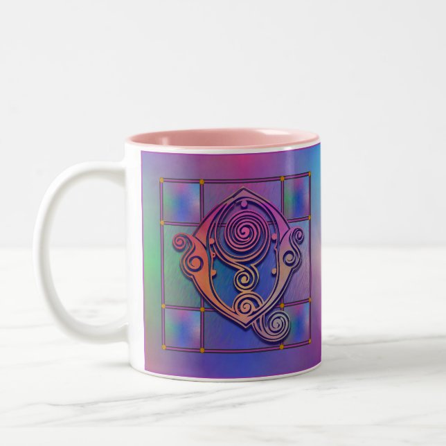 Q Initial "Blue Rain Glass" Mugs Cups Steins (Left)