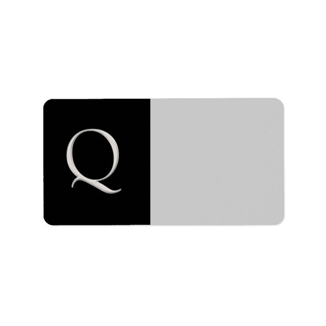 "Q" Initial Custom Label (Front)