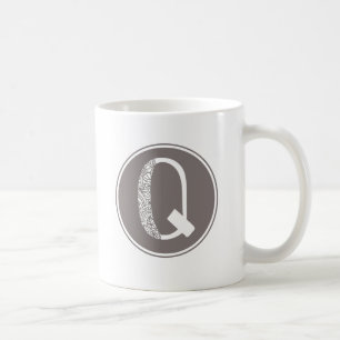 Q Initial Floral Monogram Coffee Mug