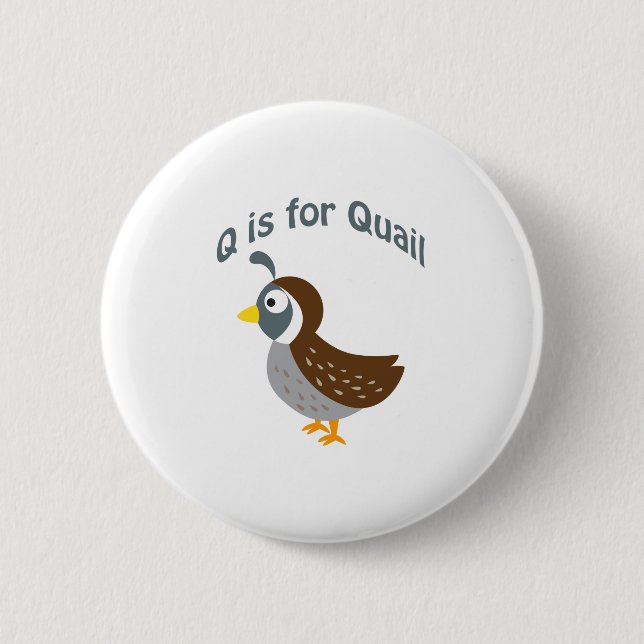 Q is for Quail 6 Cm Round Badge (Front)