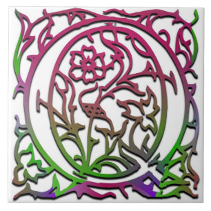 Q Monogram "Besque Garden" Ceramic Tile