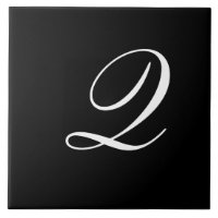 Q Monogram Initial White on Black