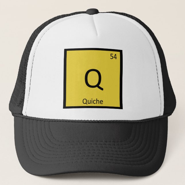 Q - Quiche Breakfast Chemistry Periodic Table Trucker Hat (Front)