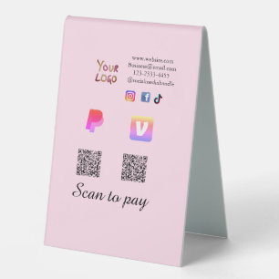 Q R code PayPal venmo scan pay add social media de