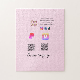 Q R code PayPal venmo scan pay add social media de Jigsaw Puzzle