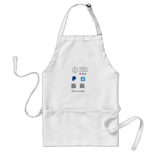 Q R code PayPal venmo scan pay add social media de Standard Apron