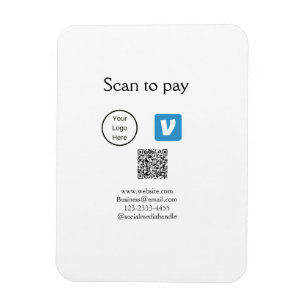 Q R code venmo scan to pay add logo social media Magnet