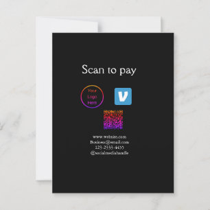 Q R code venmo scan to pay add logo social media Postcard