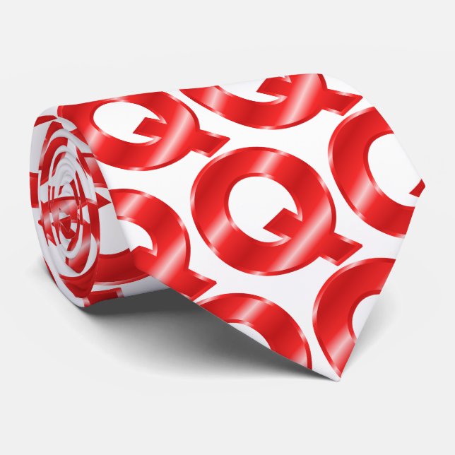 Q The Letter Q Necktie (Rolled)