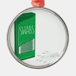Q-tip Swabs Metal Ornament