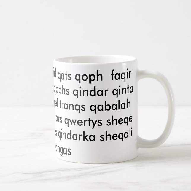 Q Words Coffee Mug (Right)